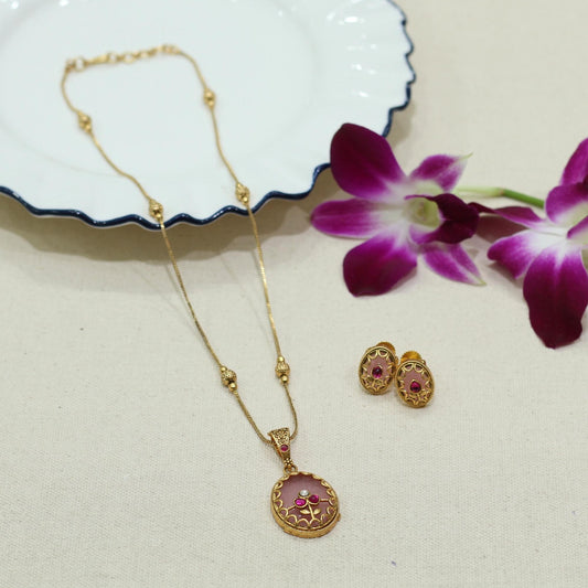 RAJWADI MATT PENDENT SET