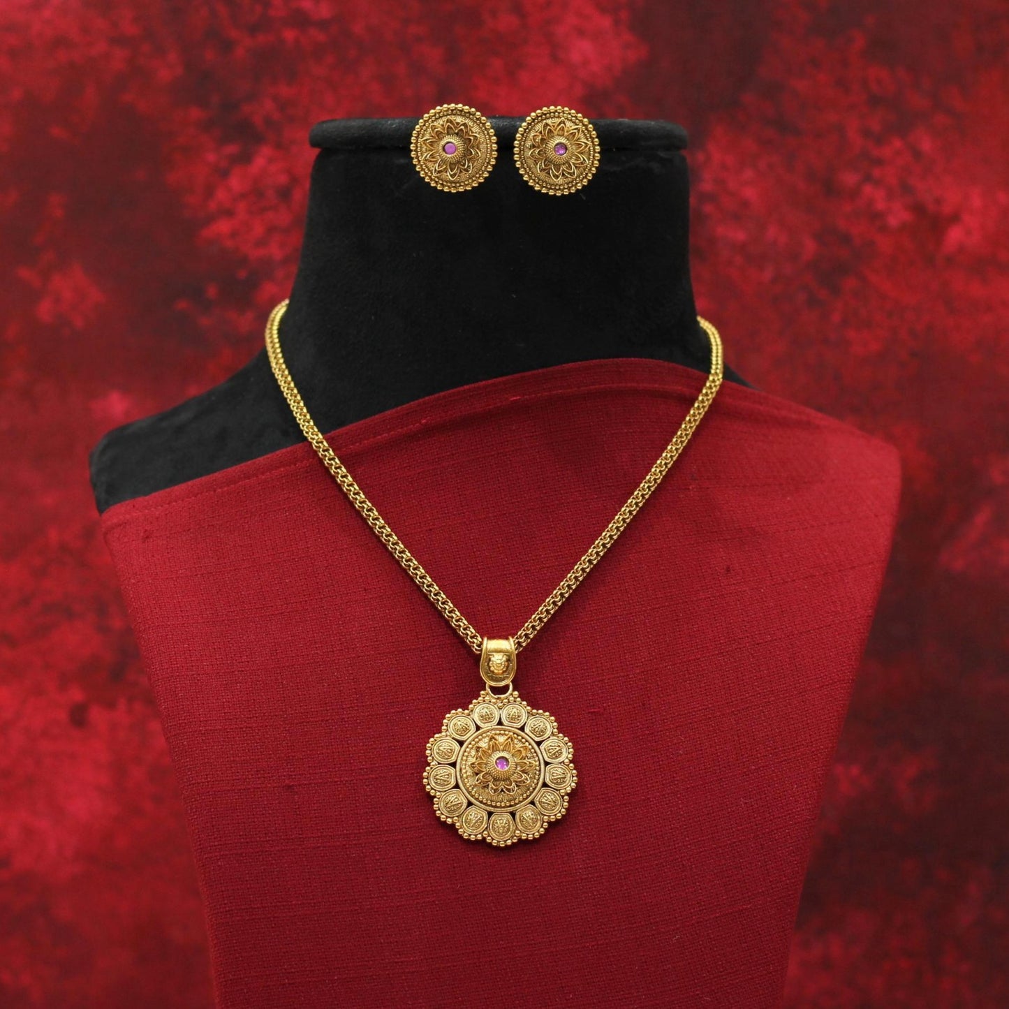 MATT CHAIN PENDENT NECKLACE SET