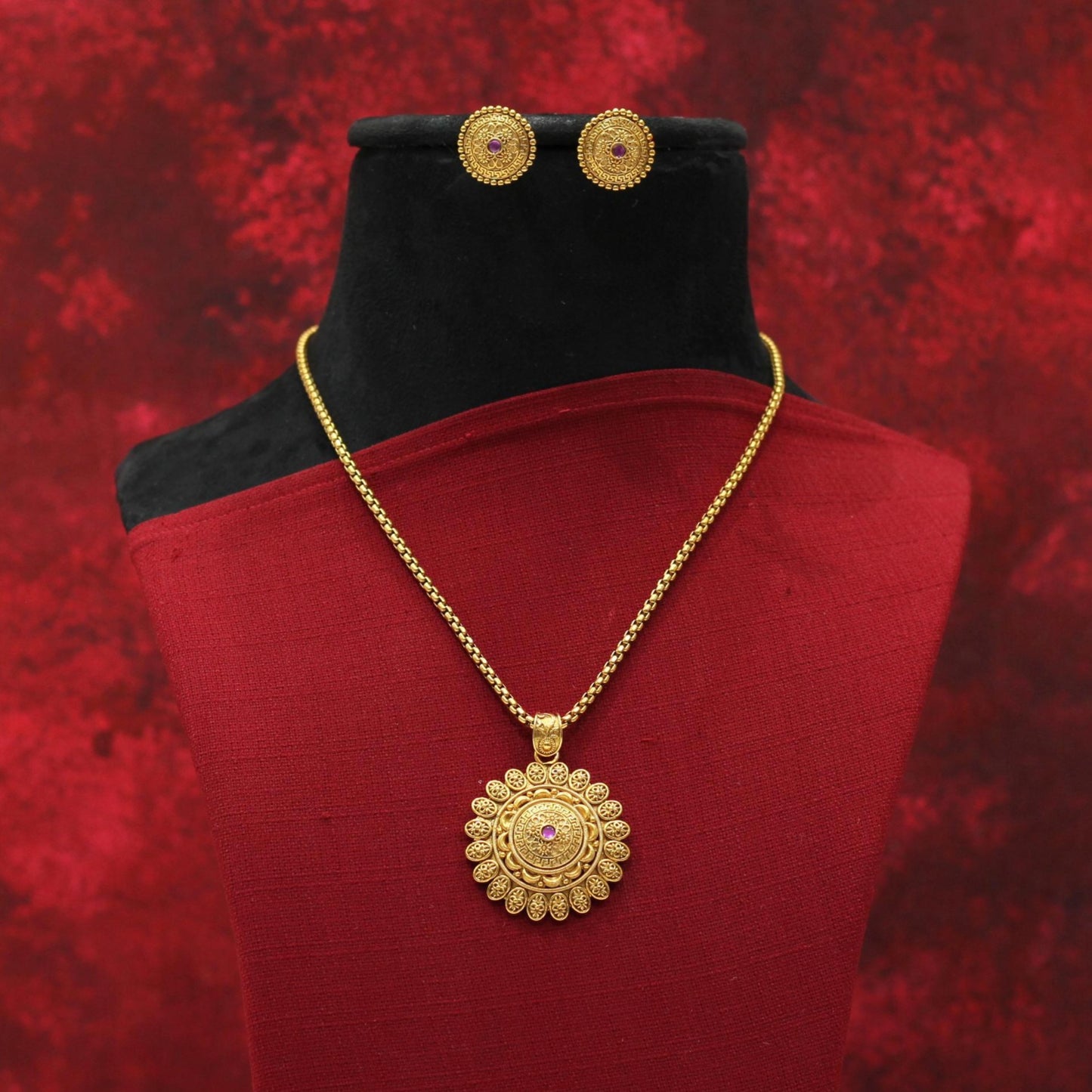 MATT CHAIN PENDENT NECKLACE SET
