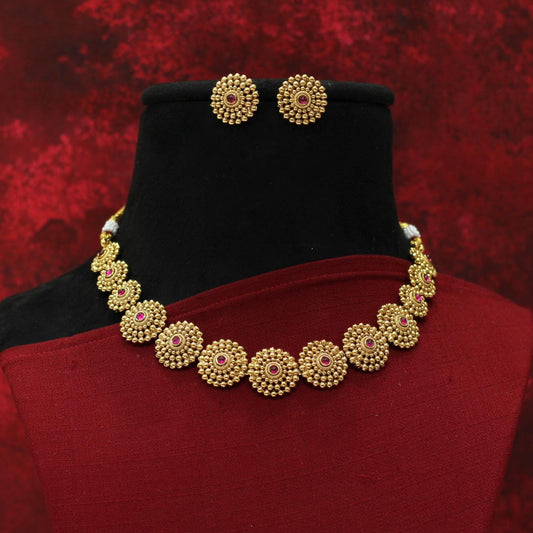 RAJWADI MATT NECKLACE SET