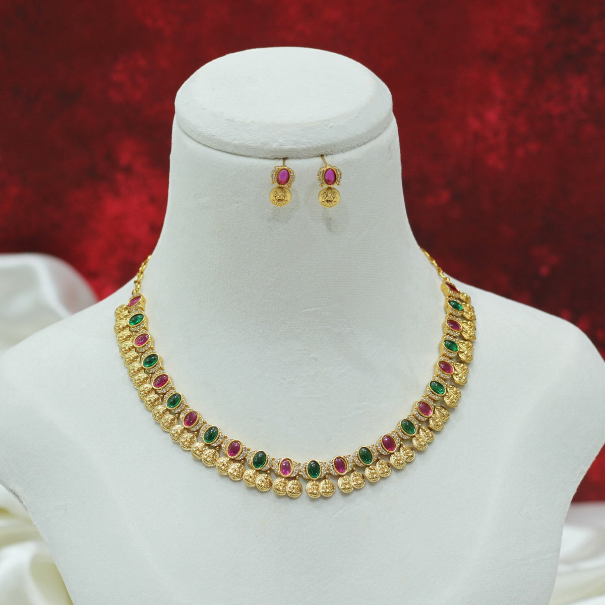 RAJWADI MATT NECKLACE SET