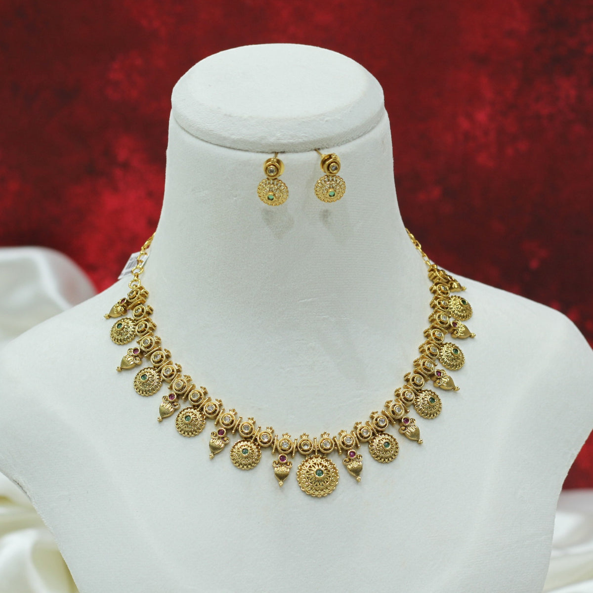 RAJWADI MATT NECKLACE SET