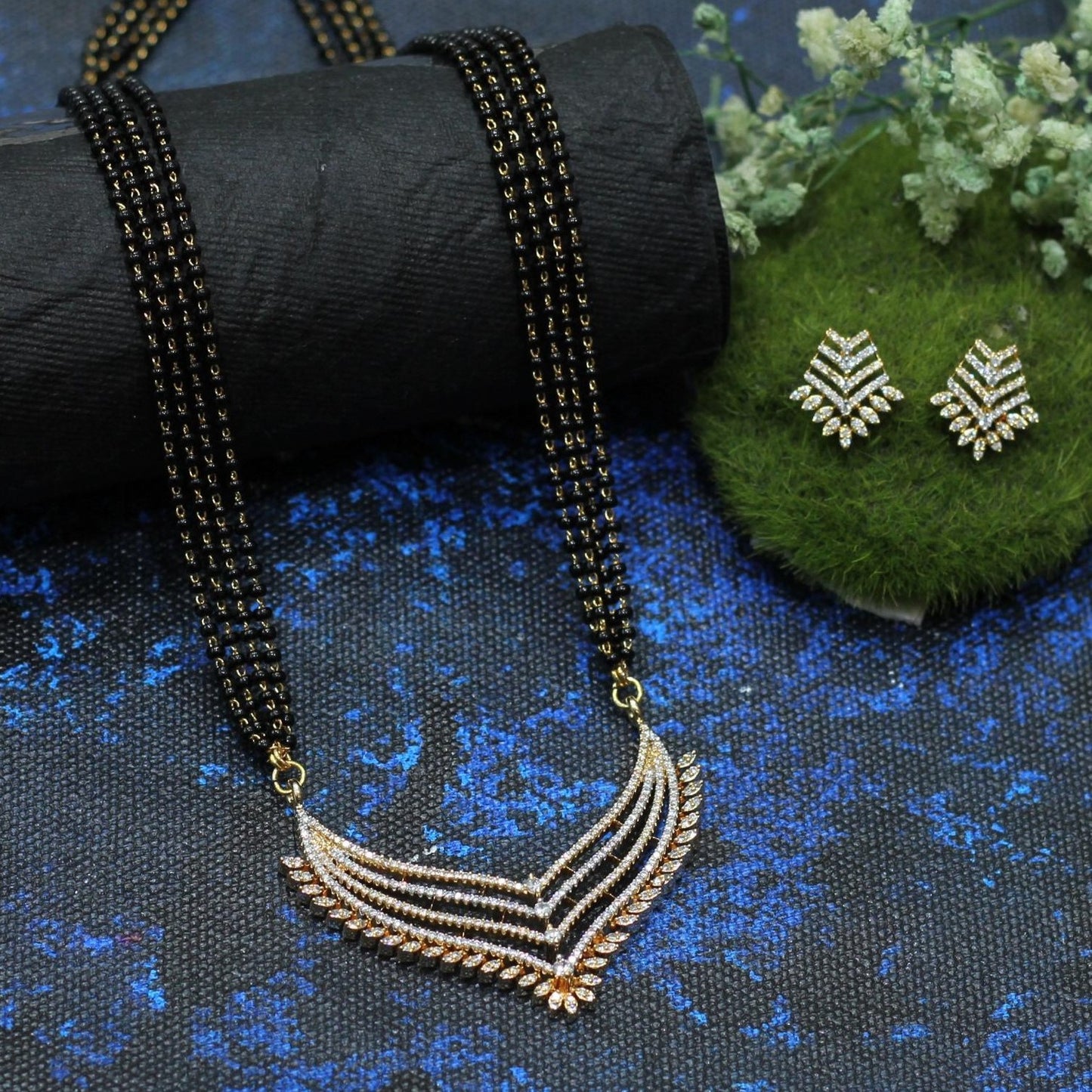 GOLD PLATED AD MANGALSUTRA WITH 4 LAYER MALA