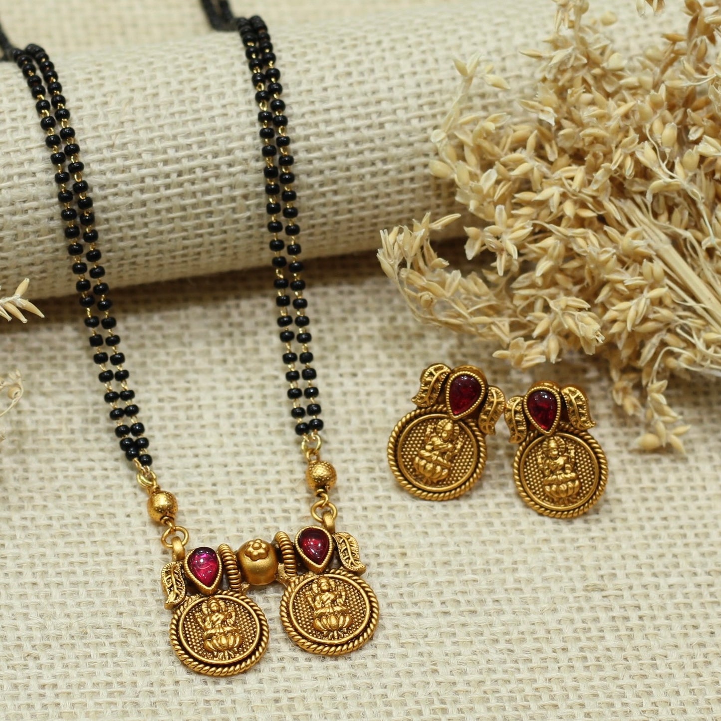 Matt Finish Laxmi Coin Mangalsutra
