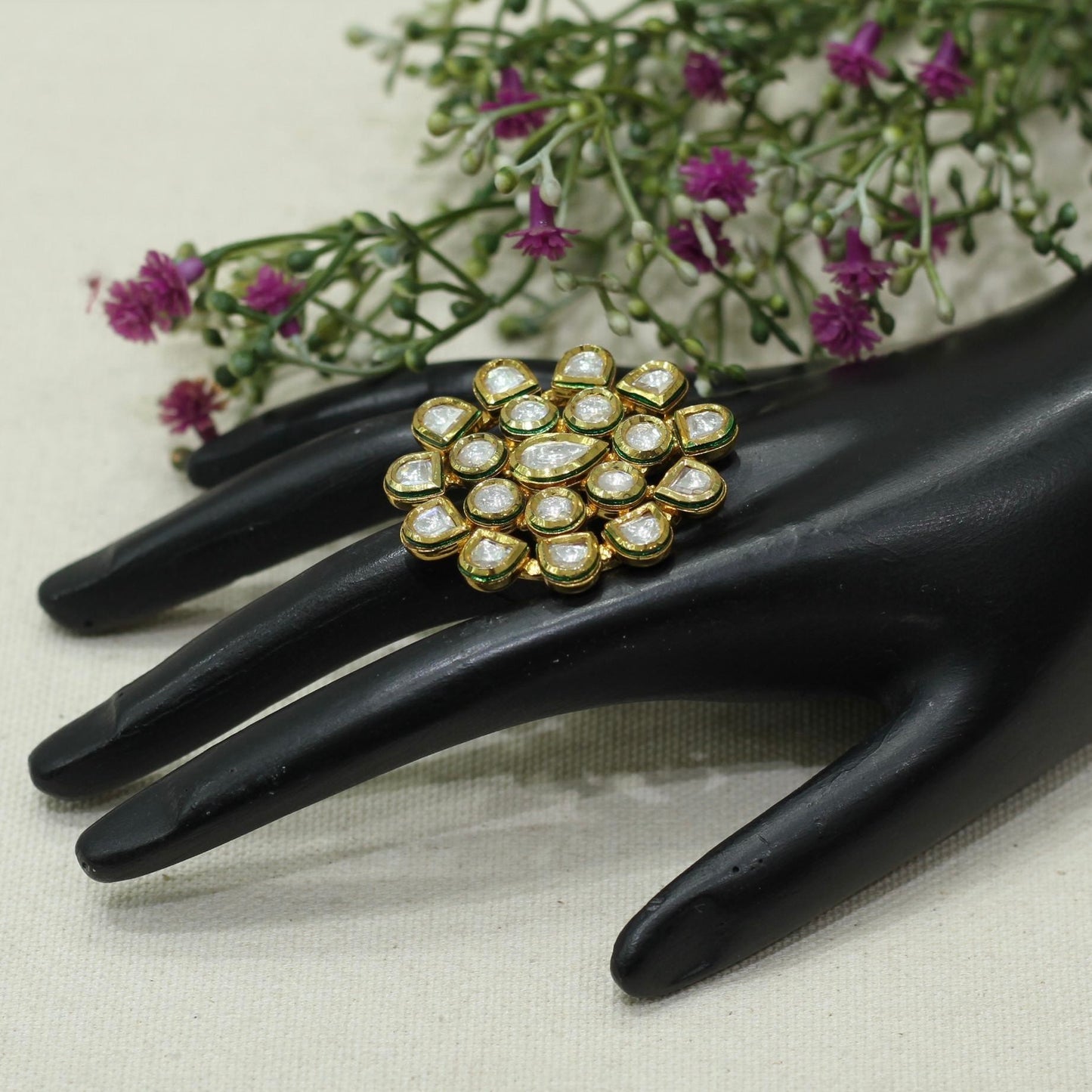 Kundan Finger Ring