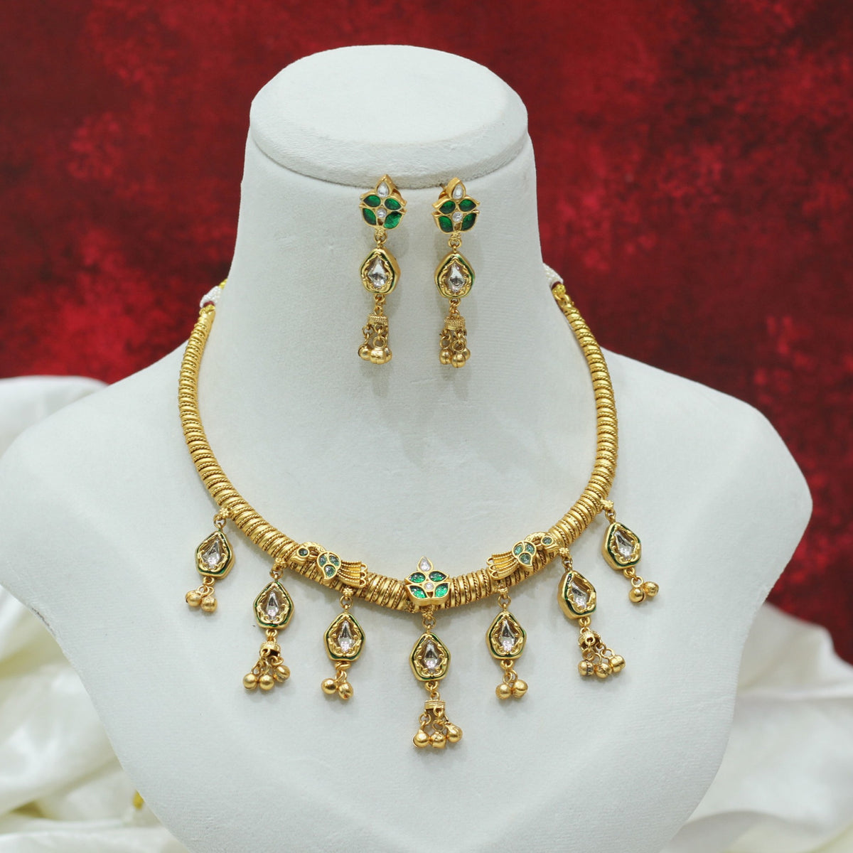 RAJWADI MATT NECKLACE SET
