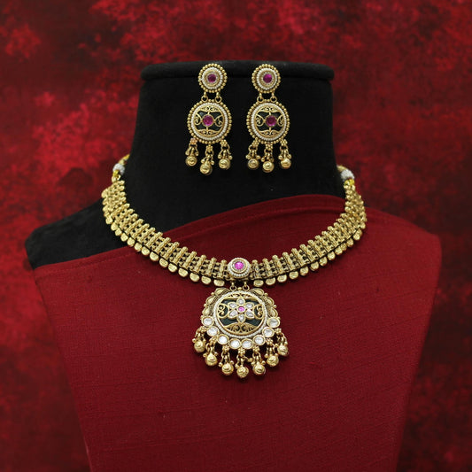 RAJWADI MATT NECKLACE