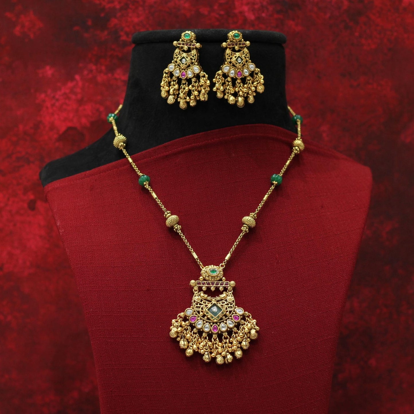 RAJWADI MATT PENDENT NECKLACE