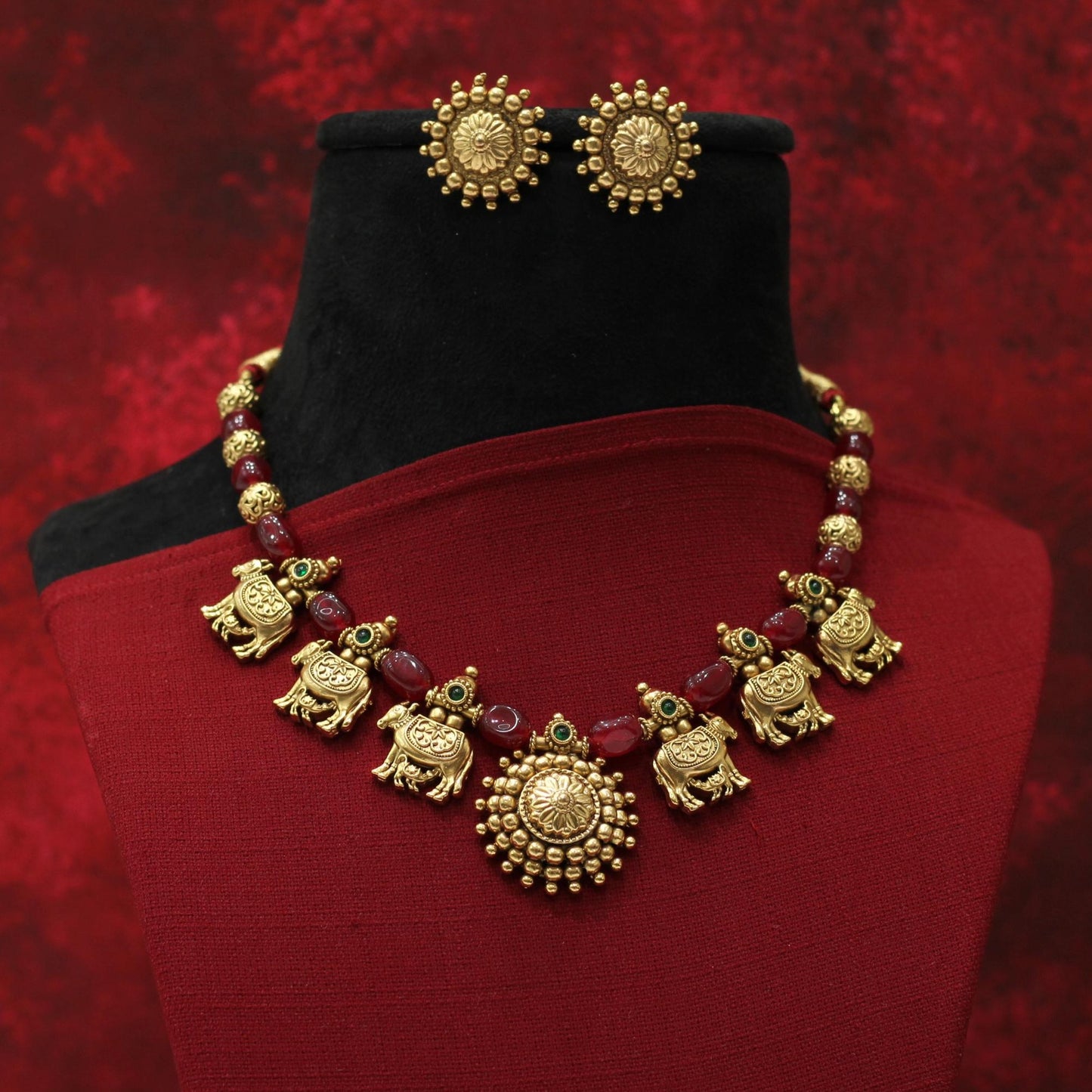 RAJWADI MATT NECKLACE SET