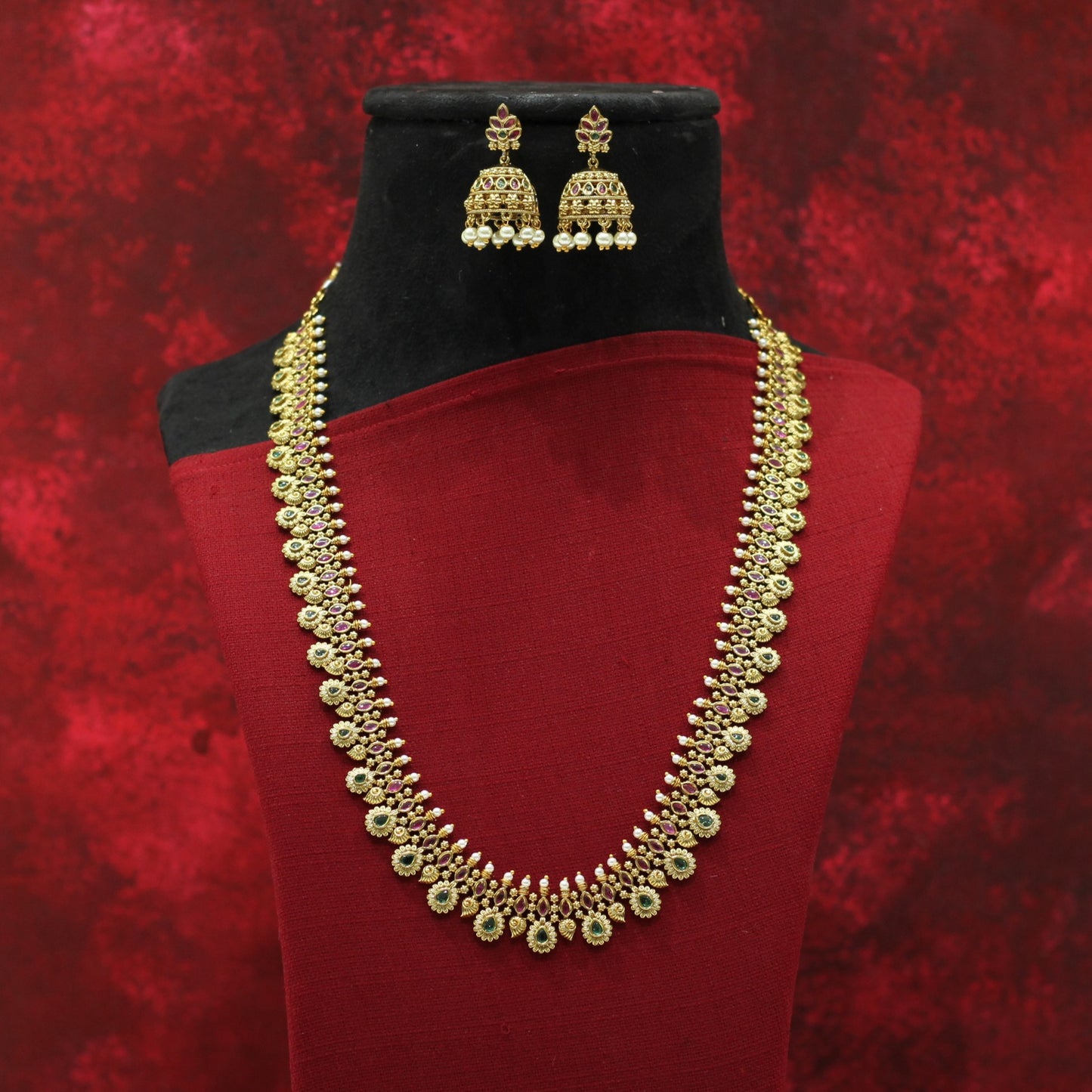 RAJWADI MATT NECKLACE SET
