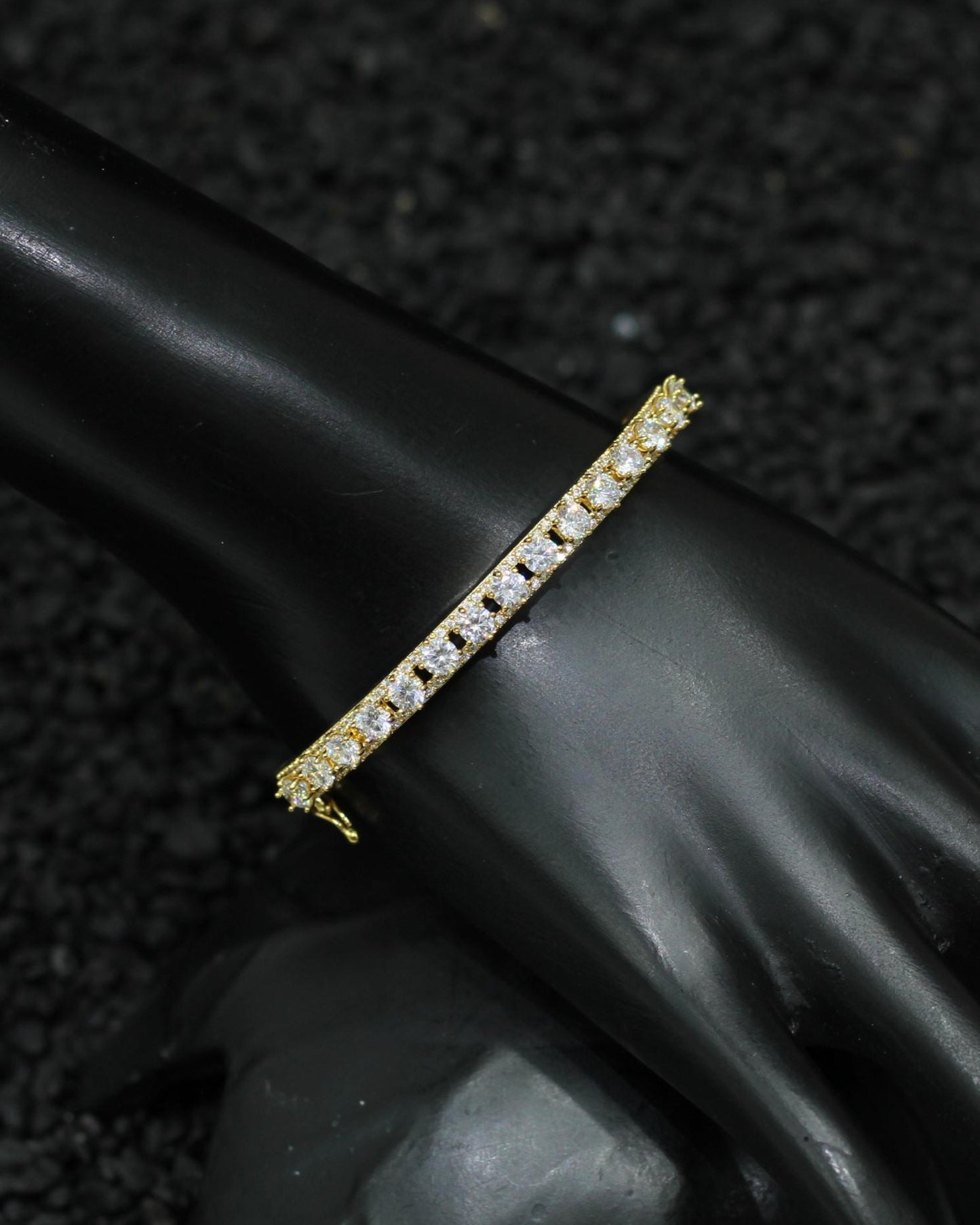 Gold Plated AD Kada Bracelet Lock Openable
