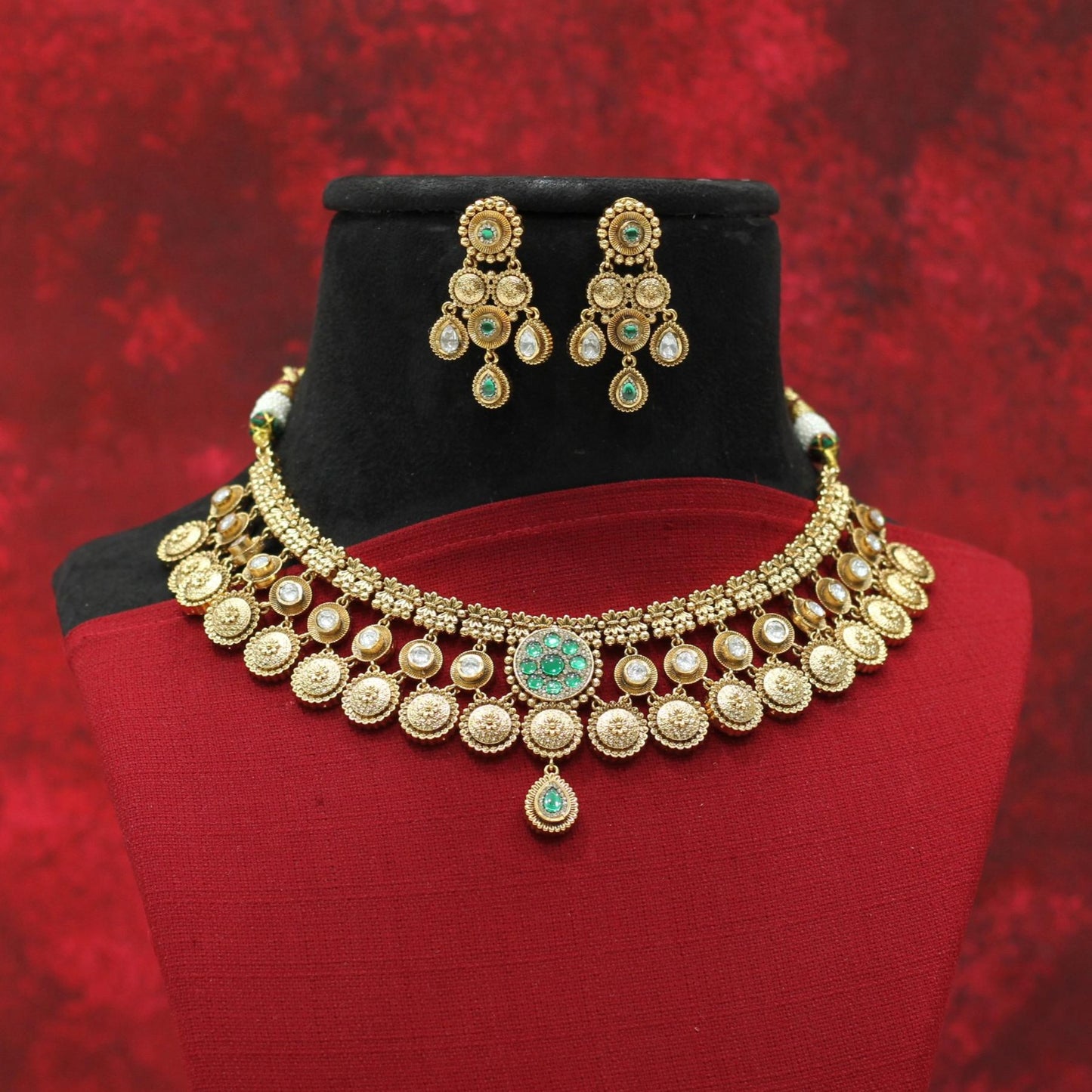 RAJWADI MATT NECKLACE SET