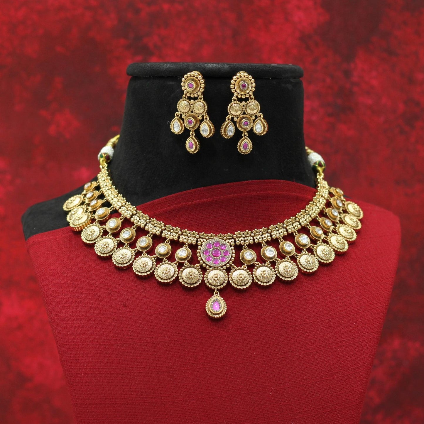 RAJWADI MATT NECKLACE SET