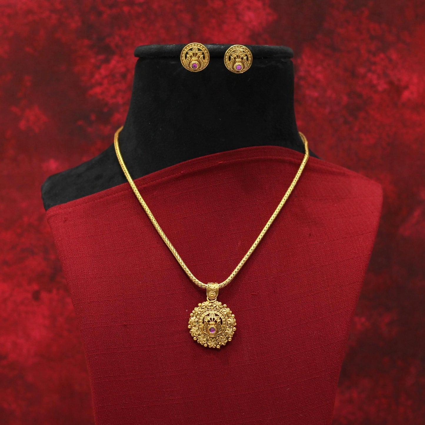 MATT CHAIN PENDENT NECKLACE SET