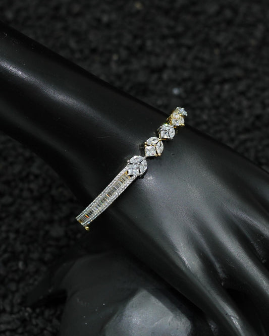 Gold Plated AD Kada Bracelet Lock Openable