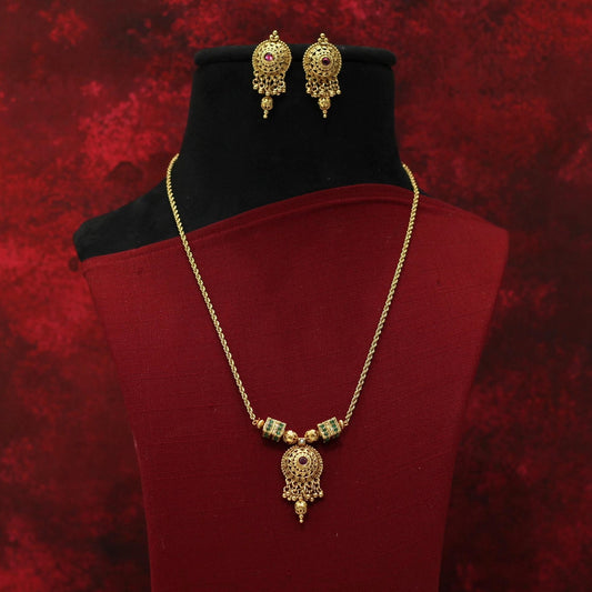 RAJWADI MATT NECKLACE SET
