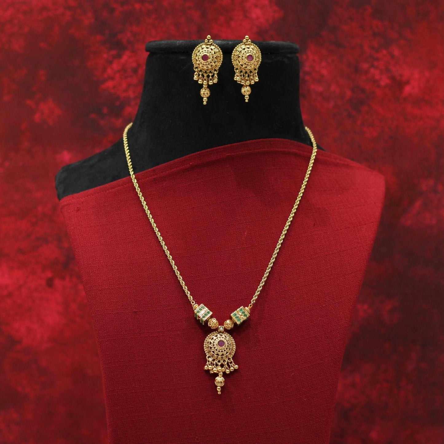 MATT CHAIN PENDENT NECKLACE SET