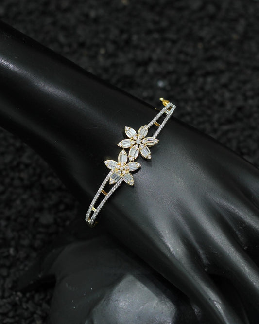 Gold Plated AD Kada Bracelet Lock Openable