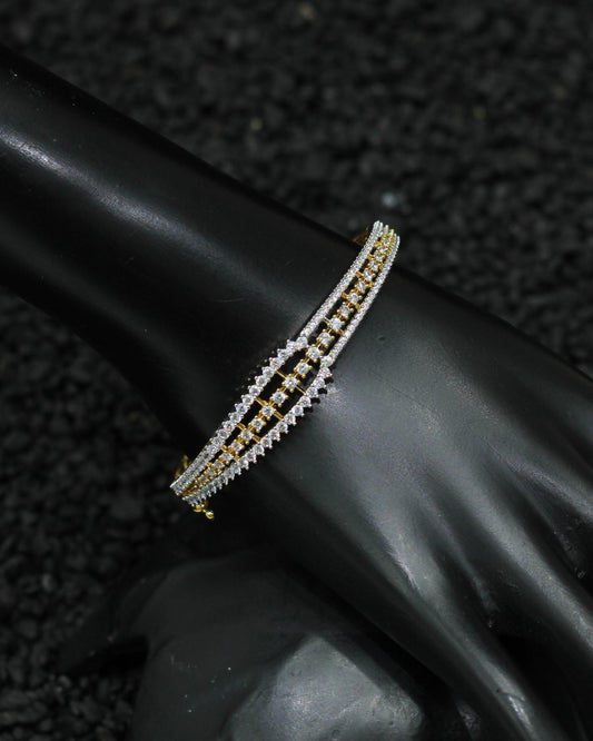 Gold Plated AD Kada Bracelet Lock Openable