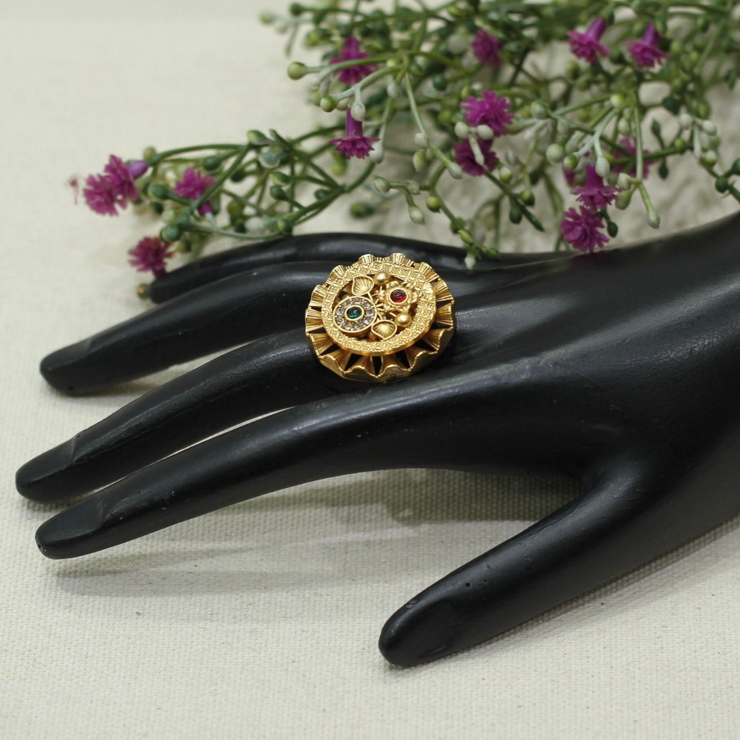 Rajwadi Matt Finger Ring