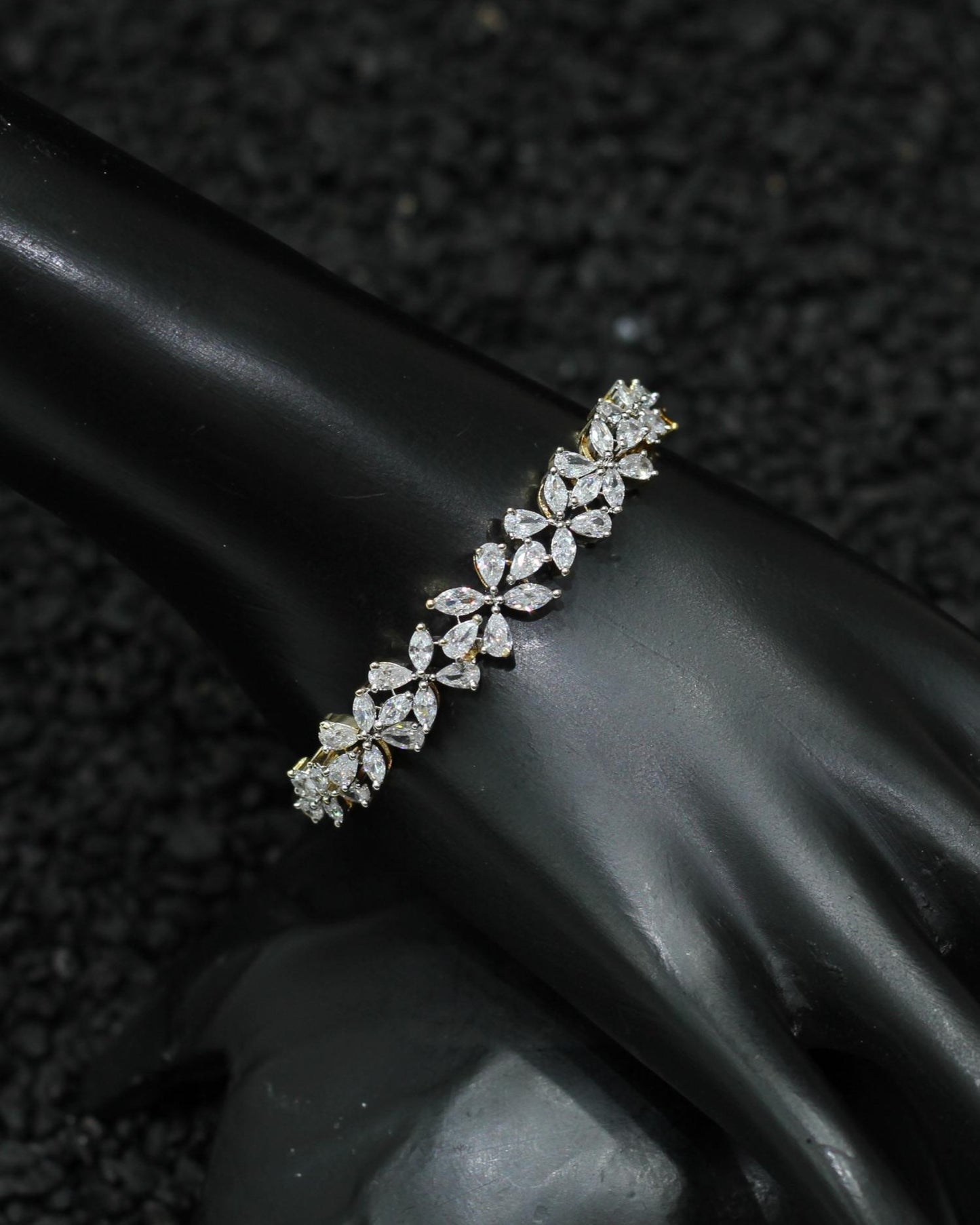 Gold Plated AD Kada Bracelet Lock Openable