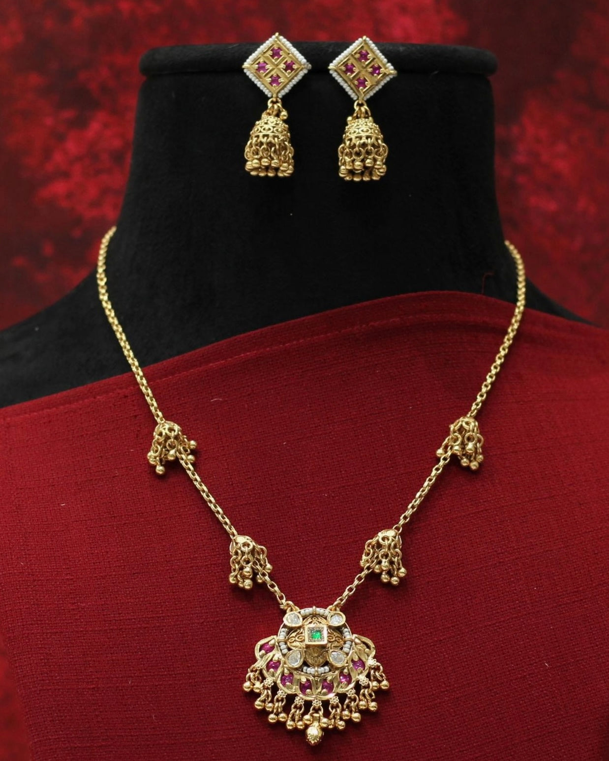 Heritage Rajwadi Matt Necklace Set
