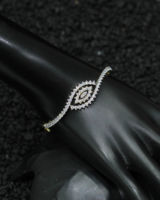 Gold Plated AD Kada Bracelet Lock Openable