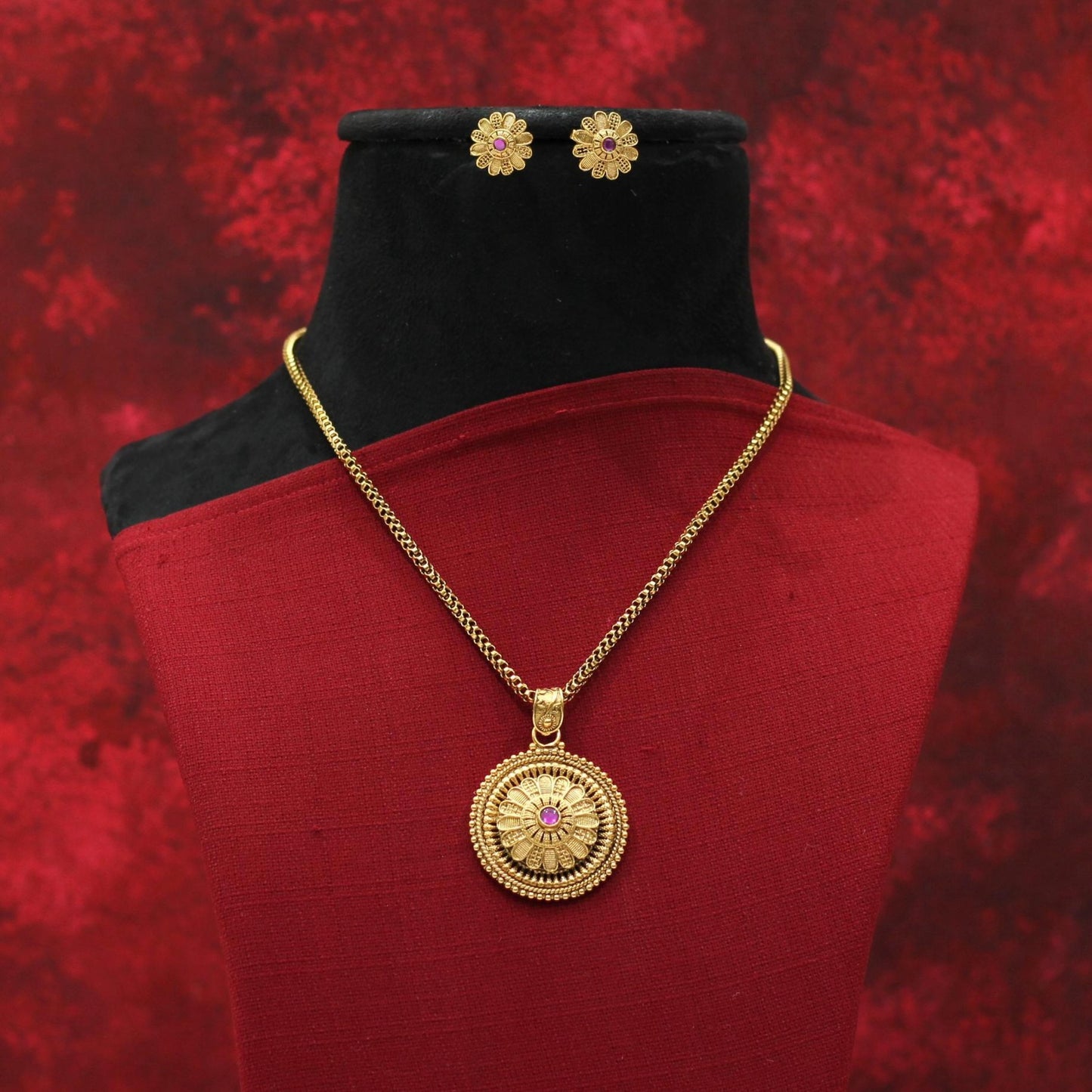 MATT CHAIN PENDENT NECKLACE SET