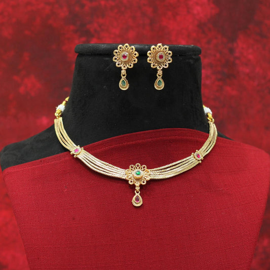 RAJWADI MATT NECKLACE SET