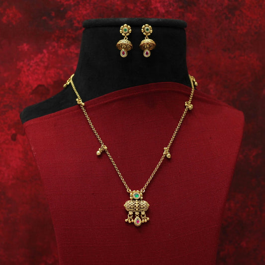RAJWADI MATT PENDENT NECKLACE