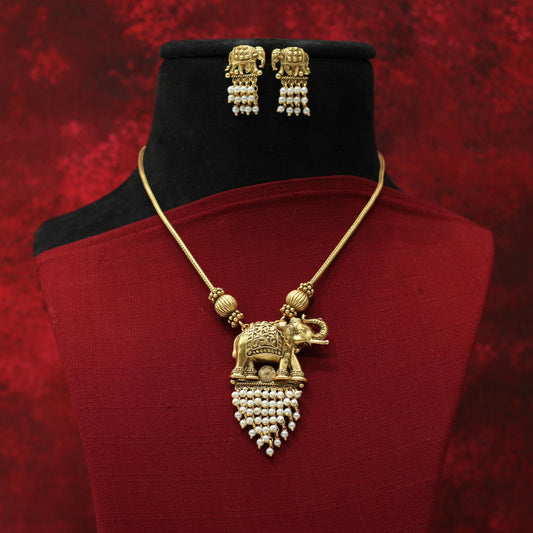 RAJWADI MATT NECKLACE SET