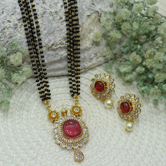 MATT MANGALSUTRA WITH 4 LAYER MALA