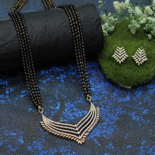 GOLD PLATED AD MANGALSUTRA WITH 4 LAYER MALA