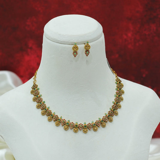 RAJWADI MATT NECKLACE SET