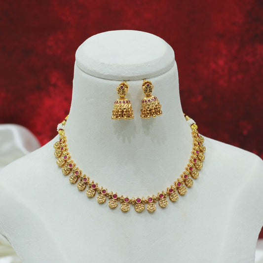 RAJWADI MATT NECKLACE SET