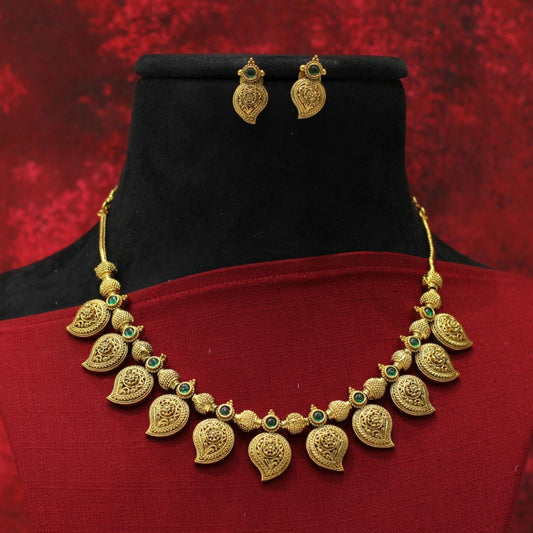 RAJWADI MATT FINISH MANGO NECKLACE SET