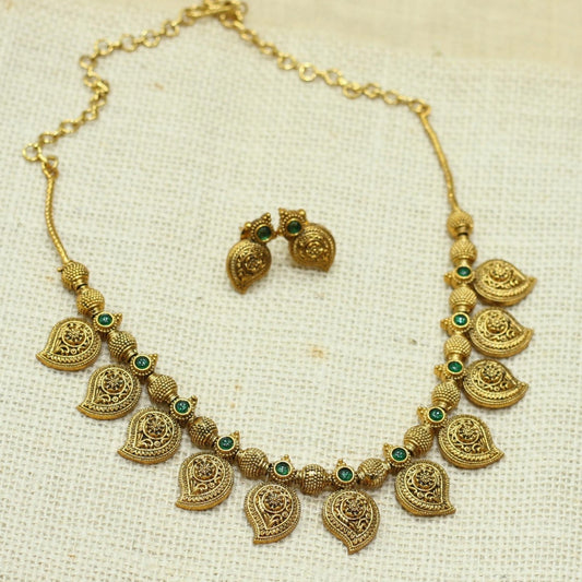 RAJWADI MATT FINISH MANGO NECKLACE SET