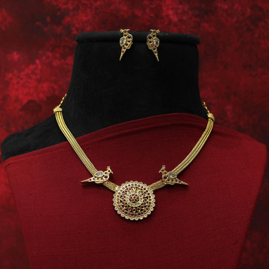 RAJWADI MATT NECKLACE SET
