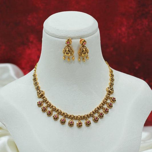 RAJWADI MATT NECKLACE SET