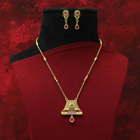 RAJWADI MATT PENDENT NECKLACE