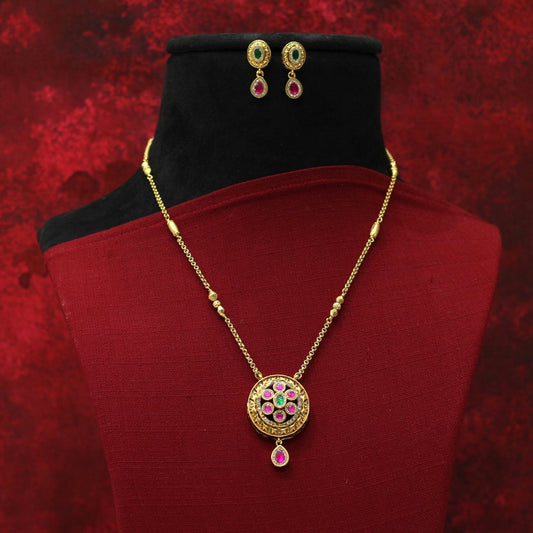 RAJWADI MATT PENDENT NECKLACE