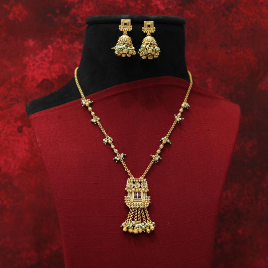 RAJWADI MATT PENDENT NECKLACE
