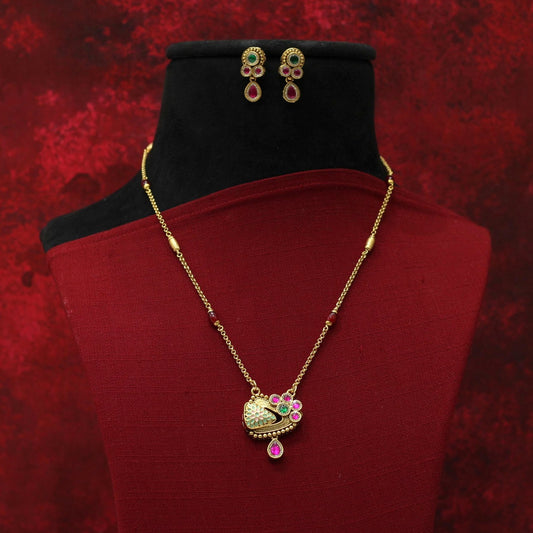 RAJWADI MATT PENDENT NECKLACE