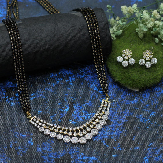 GOLD PLATED AD MANGALSUTRA WITH 4 LAYER MALA