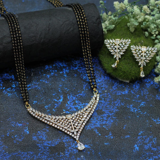 GOLD PLATED AD MANGALSUTRA WITH 4 LAYER MALA