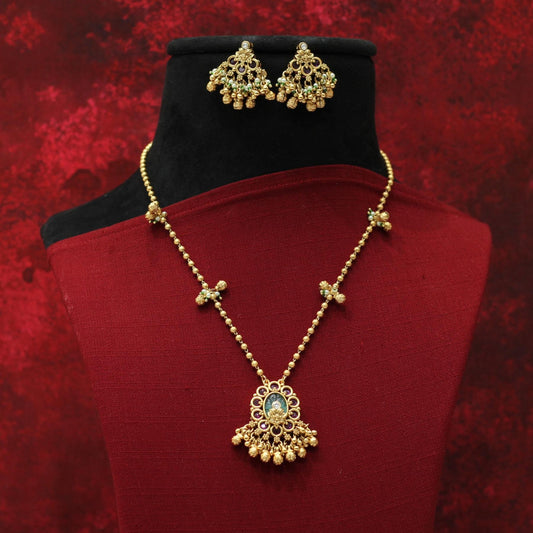 RAJWADI MATT PENDENT NECKLACE