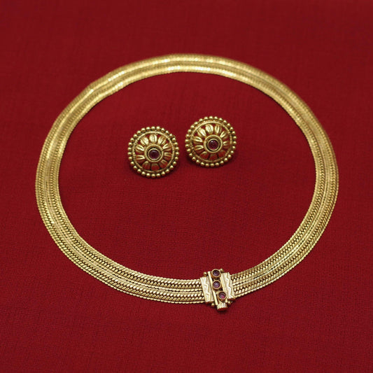RAJWADI MATT NECKLACE SET