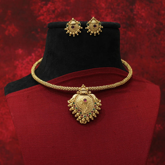 RAJWADI MATT NECKLACE SET