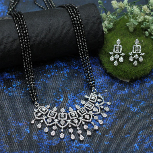 SILVER PLATED AD MANGALSUTRA WITH 4 LAYER MALA