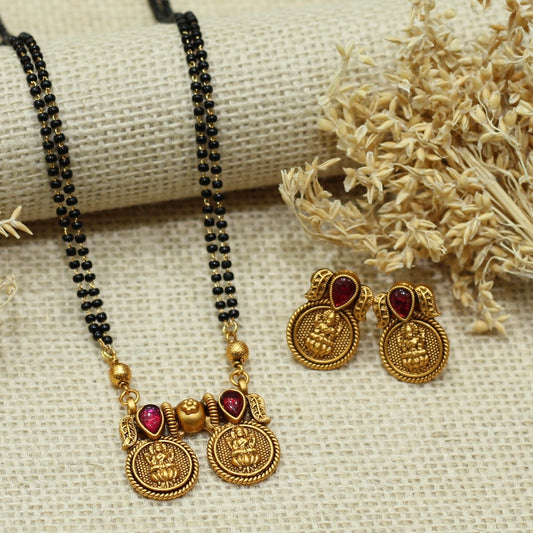 Matt Finish Laxmi Coin Mangalsutra